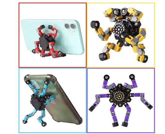 Transformable Fidget Spinners 4 Pcs for Kids and Adults Stress Relief Sensory Toys for ADHD and Autism