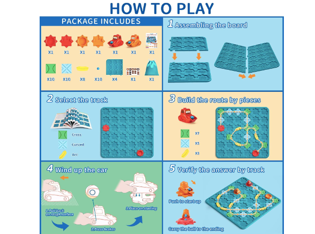 Board Games for Kids Toys , Logic Puzzles Road Builder